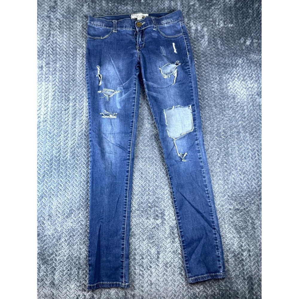 Vintage Havana Skinny Jeans Girls 7 Blue Denim Medium Wash Distressed Stretch